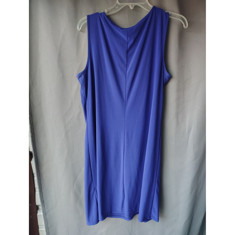 MSK Royal Blue Sleeveless Lattice Cutout Neckline Shift Dress Womens Large - Picture 3 of 3